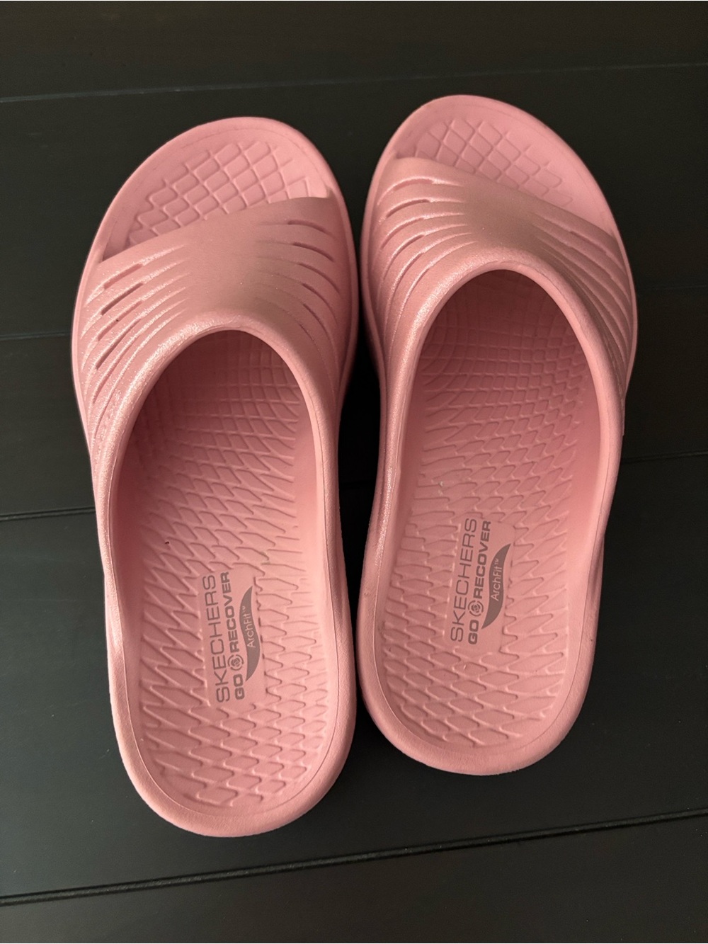 Skechers Women's GO Recover Refresh Arch Fit Slide Sandal in pink - Womens 7
